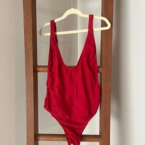 Mime Red Plunge Bathing Suite - Medium